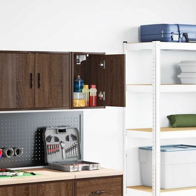 vidaXL Garagen-Wandschrank Braun Eichen-Optik Holzwerkstoff