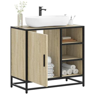 vidaXL Badschrank Sonoma-Eiche 65x33x60 cm Holzwerkstoff