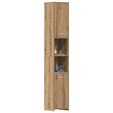 vidaXL Badschrank Artisan-Eiche 30x30x183,5 cm Holzwerkstoff
