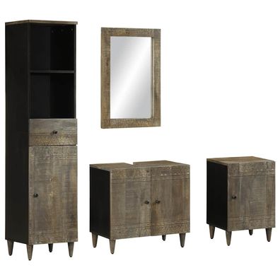 vidaXL 4-tlg. Badmöbel-Set Massivholz Mango
