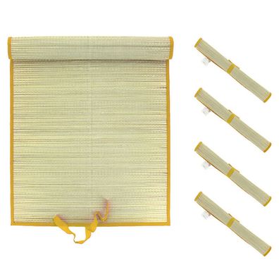 4tlg. XL Strandmatte Stranddecke Picknickdecke Bastmatte gelb L180xB600cm