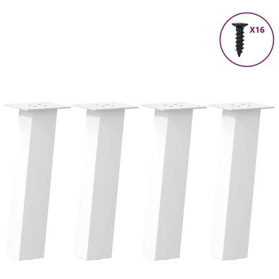 vidaXL Couchtischbeine 4 Stk. Weiß 42 cm Stahl
