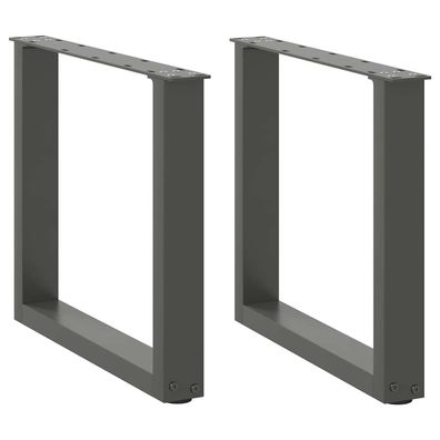 vidaXL Couchtischbeine U-Form 2 Stk. Anthrazit 50x(42-43) cm Stahl