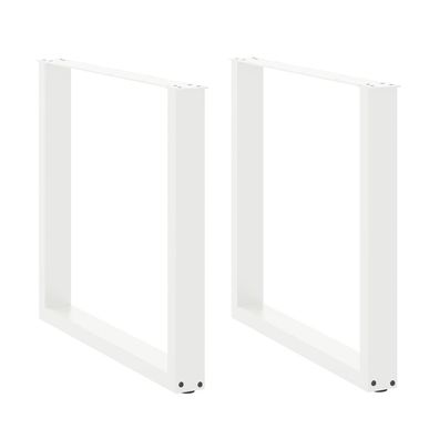 vidaXL Esstischbeine U-Form 2 Stk. Weiß 90x(72-73) cm Stahl