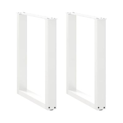 vidaXL Esstischbeine U-Form 2 Stk. Weiß 70x(72-73) cm Stahl