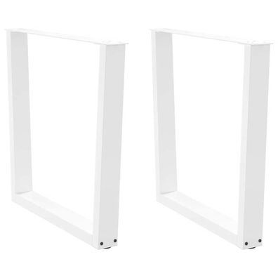 vidaXL Esstischbeine V-Form 2 Stück Weiß 90x(72-73,3) cm Stahl