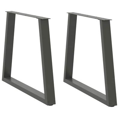 vidaXL Esstisch Beine V-Form 2 Stück Anthrazit 80x(72-73,3) cm Stahl