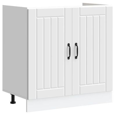 vidaXL Spülenunterschrank Lucca Weiß Holzwerkstoff