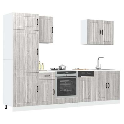 vidaXL 7-tlg. Küchenschrank-Set Kalmar Grau Sonoma Holzwerkstoff