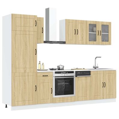 vidaXL 8-tlg. Küchenschrank-Set Kalmar Sonoma-Eiche Holzwerkstoff