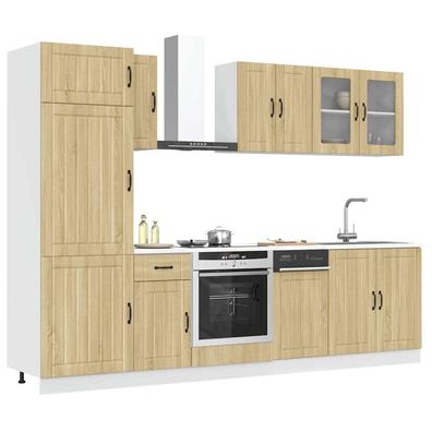 vidaXL 8-tlg. Küchenschrank-Set Kalmar Sonoma-Eiche Holzwerkstoff