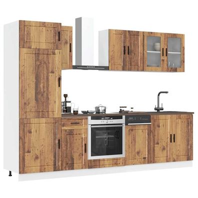 vidaXL 8-tlg. Küchenschrank-Set Kalmar Altholz-Optik Holzwerkstoff