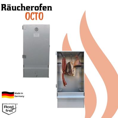 Räucherofen Edelstahl 80x40x27cm mit 250° -Thermometer (10128)