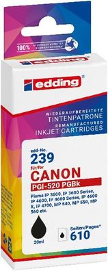 Tintenpatrone EDD-239 ersetzt Canon PGI-520BK