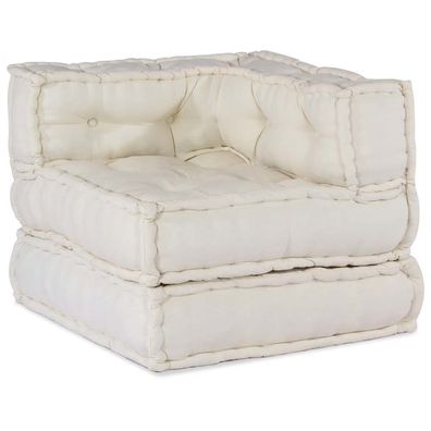 vidaXL Pouf Modular Creme 70x70x54 cm Stoff