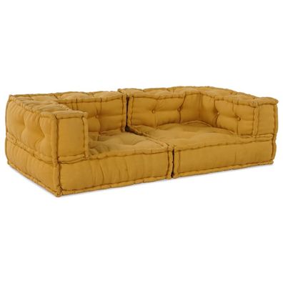 vidaXL Pouf Modular Gelb 140x70x36 cm Stoff