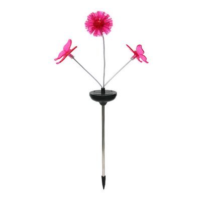 Gartenstecker LED Solar Blumenstecker Deko Blume Blüte Erdspieß Libelle H65cm