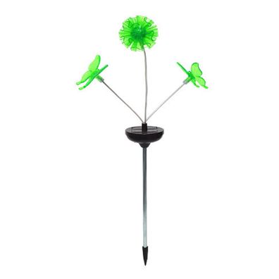 Gartenstecker LED Solar Blumenstecker Deko Blume Blüte Erdspieß Libelle H65cm