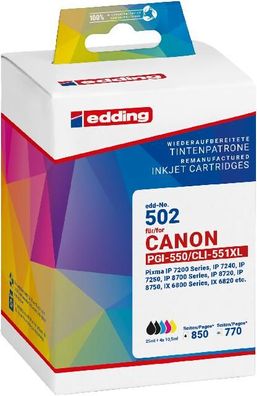 Tintenpatrone EDD-502 ersetzt Canon PGI-550XL+CLI-551XL