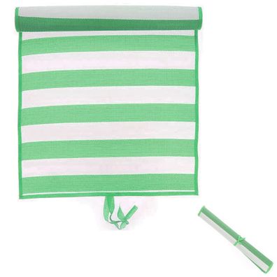 2tlg Strandmatte Stranddecke Picknickdecke Matte PVC Geflecht 60x180cm Grün