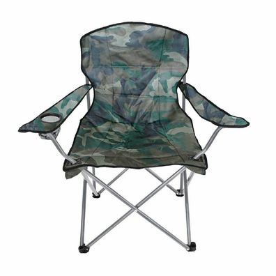 Comfort Campingstuhl Anglerstuhl Faltstuhl Camouflage Getränkehalter und Tasche