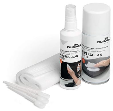 Durable PC-Reinigungsset 150ml Schaum 125ml Spray 10 Tücher u Tupfer