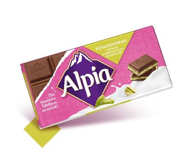 Alpia Pistaziencreme Vollmilchschokolade mit Pistazienmilchcreme 100g