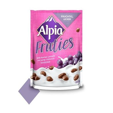 Alpia Fruties saftige Rosinen in Alpenvollmilchschokolade 225g