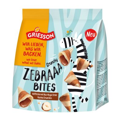 Griesson De Beukelaer Zebraaa Bites mit Nougatcremefüllung 90g