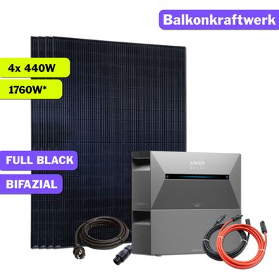 1760W Balkonkraftwerk mit Speicher Anker Solix 3.2kWh