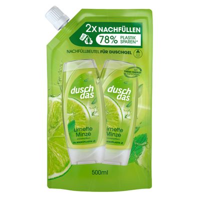 Duschdas Limette Minze Nachfüller 3 in 1 Duschgel und Shampoo 500 ml