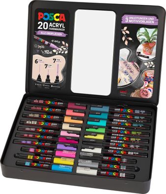 Posca Street Art Acryl-Marker-Set, 20 Marker im Metalletui
