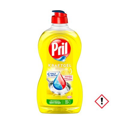 Pril Kraft Gel Zitrone Doppelentkruster hohe Fettlösekraft 450ml