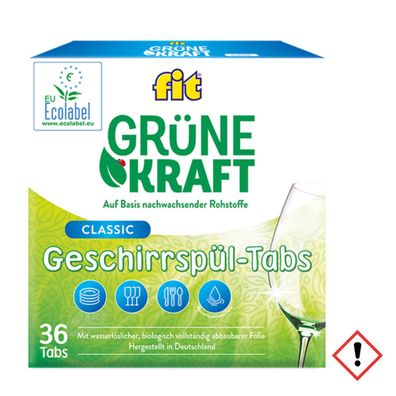 Fit grüne Kraft Geschirrspül Tabs Classic hochaktiv 36 Tabs