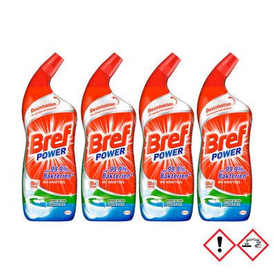 Bref Power WC Kraft Gel 15x Effekt Extra Glanz 750ml 4er Pack