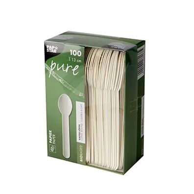 Papstar Kaffeelöffel aus Papier pure weiss Geschmacksneutral 100 Stück