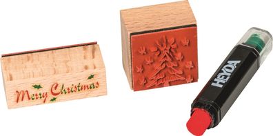 Heyda 204888481 Stempel-Set "Merry Christmas" 8 x 4,5 x 2,5 cm