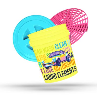 Liquid Elements Wascheimer 20l Pop Art inkl. Schmutzsieb und Deckel