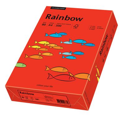 Papyrus Kopierpapier Rainbow intensivrot DIN A4 80g 500 Blatt