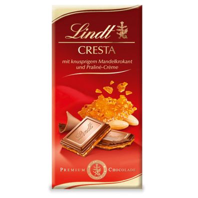 Lindt Cresta Tafel mit knusprigem Mandelkrokant und Pralinencreme 100g
