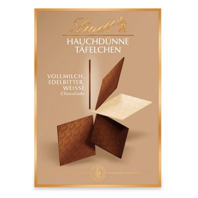 Lindt Hauchdünne Täfelchen Auslese Vollmilch Edelbitter Weiss 125g