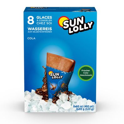 Sun Lolly Wassereis zum Selbsteinfrieren mit Colageschmack 8er