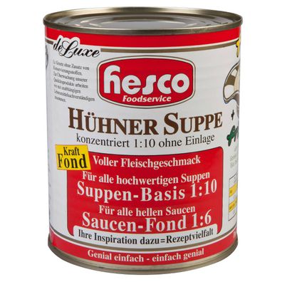 Hesco Hühnersuppe First Cass stark konzentrierte Hühnerbrühe 850ml