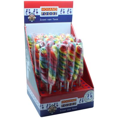 Holland Foodz Rainbow Lutscher Twisted gedrehter bunt 60g 34 Stück