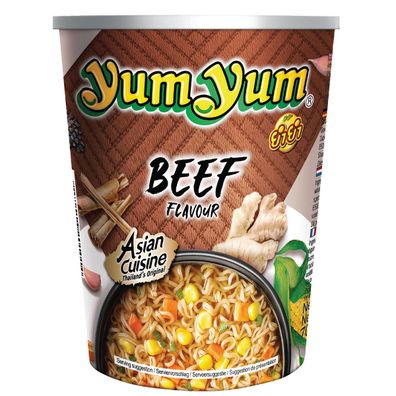 YumYum Instant Asian Nudelsuppe Cup mit Rindfleisch Geschmack 70g