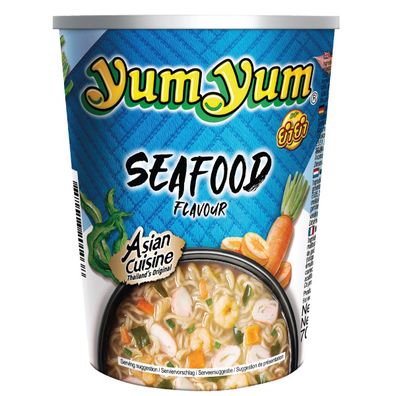 YumYum Instant Asian Nudelsuppe Cup mit Meeresfrüchte Geschmack 70g