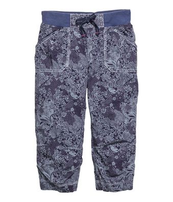 H&M Mädchen Caprihose Gr. 140 dunkelblau geblümt NEU