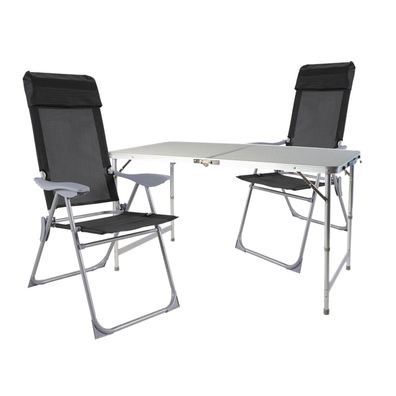 Mojawo® 3-tlg. Campinggarnitur Campingmöbel Camping Klapptisch und 2 Klappstühle