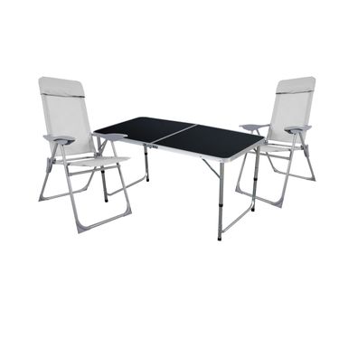 Mojawo® 3-tlg. Campinggarnitur Campingmöbel Camping Klapptisch und 2 Klappstühle