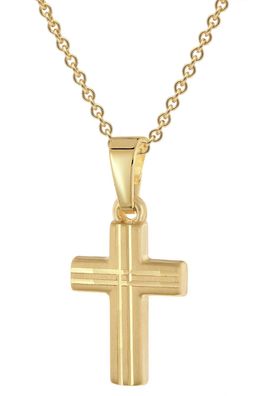 trendor Schmuck Kreuz für Kinder Gold 333 / 8K An Vergoldeter Silberkette 28220